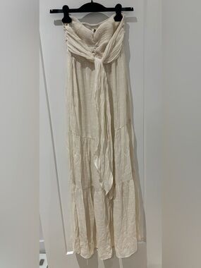LAWLESS Strapless Maxi Dress in Cream